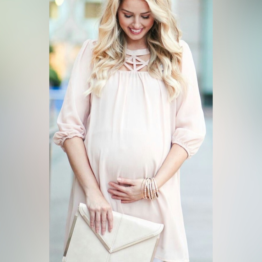 Pinkblush light pink Chiffon Dress - Maternity or Baby Shower